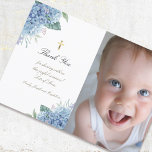 Invitación Baptismo gracias a las flores hidrangea<br><div class="desc">tarjeta de agradecimiento</div>
