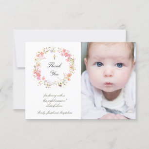 Invitación Baptismo gracias a las flores rosas
