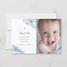 Invitación Baptismo gracias al mármol azul de tinta