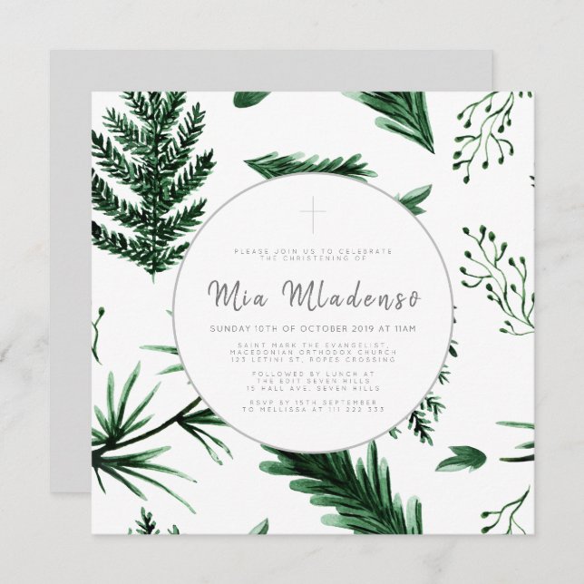 Invitación Baptismo infantil sin problemas (Anverso / Reverso)