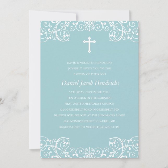 Invitación Baptismo/Invitación a la cristiandad de los chicos (Anverso)