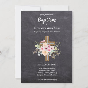 Invitación BAPTISMO moderno Christening Bautizo INVITE FLORAL