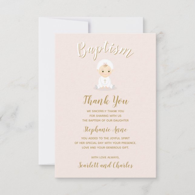 Invitación Baptismo niña con bonnet (Anverso)