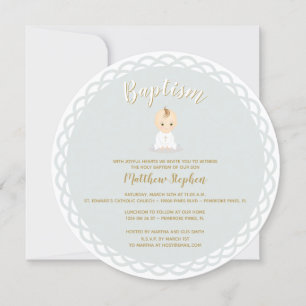 Invitación Baptismo niño bebé