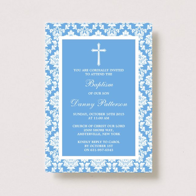 Invitación Baptismo O Cristalización De La Cruz Azul De Damas (Subido por el creador)