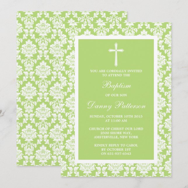 Invitación Baptismo O Cristalización De La Cruz De Damasco Ve (Anverso / Reverso)
