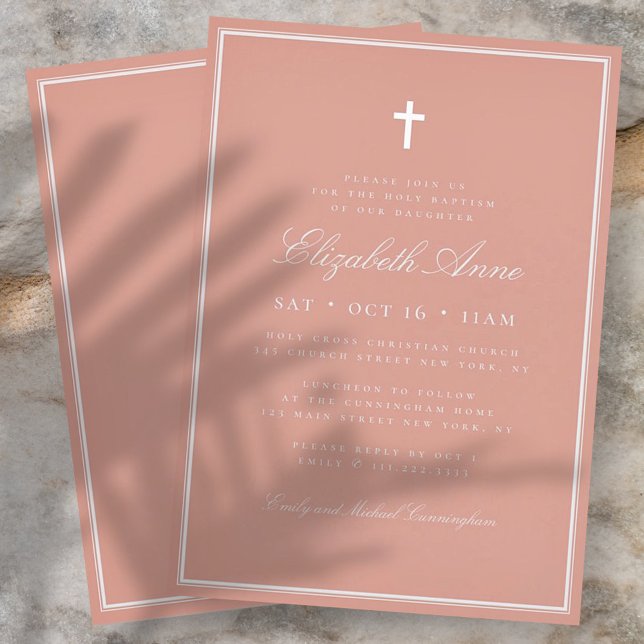 Invitación Baptismo Por Su Clásica Cruz Elegante (Subido por el creador)