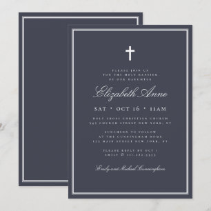 Invitación Baptismo Por Su Clásica Cruz Elegante