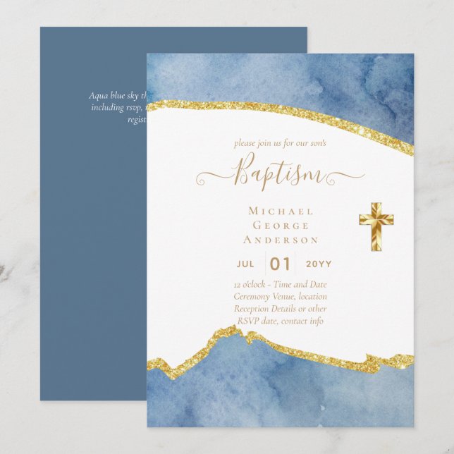 Invitación Baptismo PRESUPUESTARIO Christening Communion INVI (Anverso / Reverso)