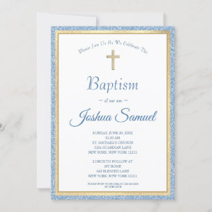 Invitación Baptismo religioso de niños de la Cruz de Oro del