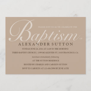 Invitación Baptismo simple/Invitación a la cristiandad marrón