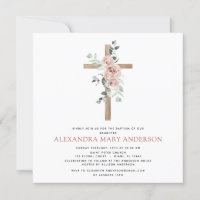 Baptismo Verdor Dusty Cruz Rosa Rosa Cristiana