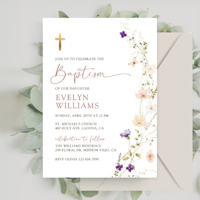 Invitación Baptismo y cristianismo en primavera (Subido por el creador)