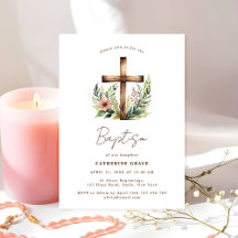 Baptismo y cristianismo floral rústico