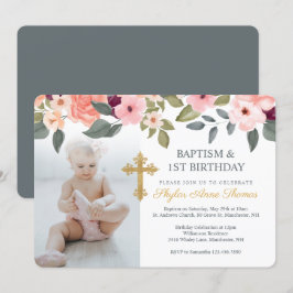 Invitación Baptismo y foto de las flores acuáticas del primer