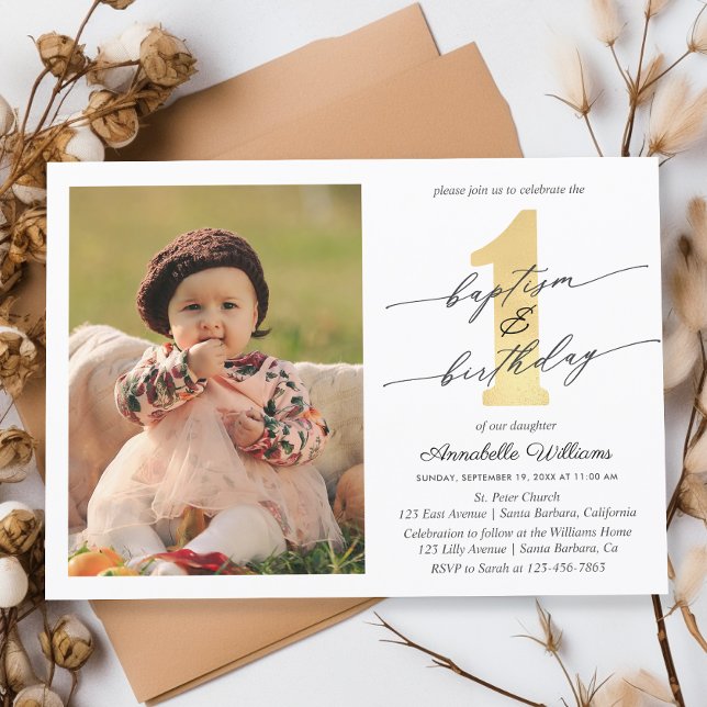 Invitación Baptismo Y Primera Foto De Cumpleaños (Subido por el creador)