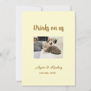 Invitación Bar abierto de bebidas para la pareja de la boda d
