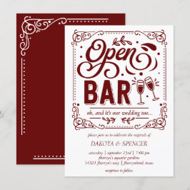 Invitación Bar Abierto (y Boda) | Micro Rojo y Blanco