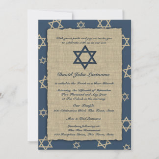 Invitación Bar azul de la Marina Rusa Mitzvah