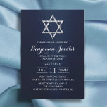 Invitación Bar Bat Mitzvah Estrella azul de David<br><div class="desc">Bar Bat Mitzvah Estrella Azul de la Marina Moderna de las Invitaciones de David.</div>