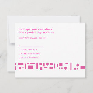 Invitación Bar Bat Mitzvah Estrellas y Cuadrados