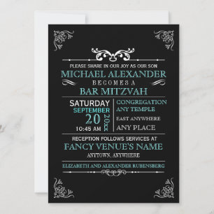 Invitación Bar-Bat Mitzvah Poster de tipografía de época