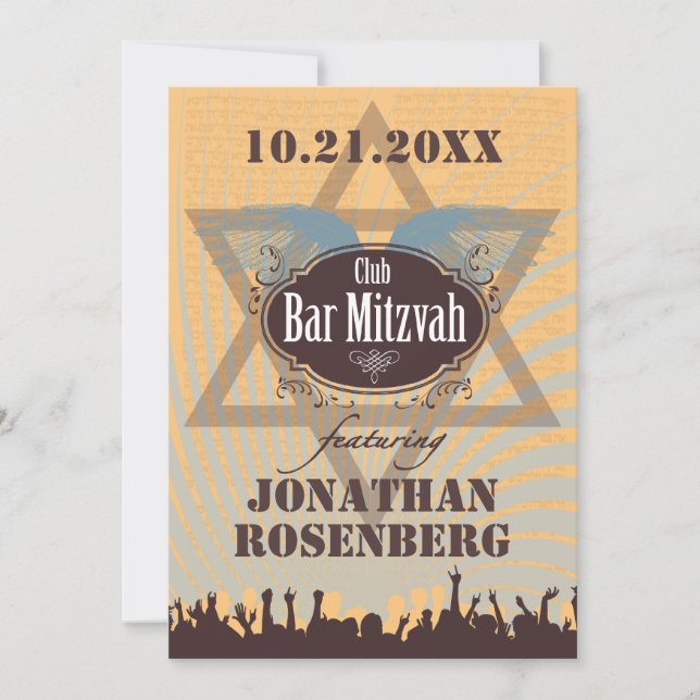 Invitación Bar Club Mitzvah (Anverso)