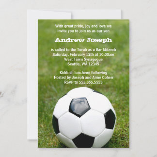 Invitación Bar con temas de fútbol Mitzvah