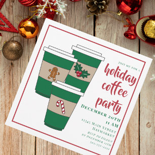 Invitación Bar de Café de Vacaciones de Navidad