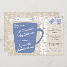 Invitación Bar de chocolate caliente Snowflakes Baby Shower f