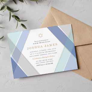 Invitación Bar de franjas contemporáneo Mitzvah