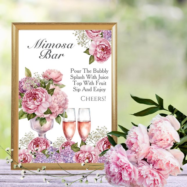 Invitación Bar de Mimosa Pétalos y Prosecco (Petals & Prosecco Mimosa Bar Sign)