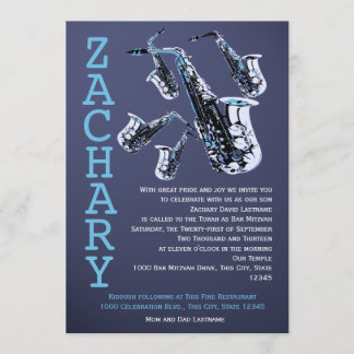 Invitación Bar de música saxofón Mitzvah