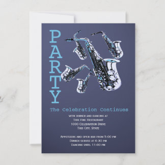 Invitación Bar de música saxofón Recepción Mitzvah