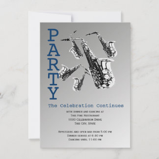 Invitación Bar de música saxofón Recepción Mitzvah