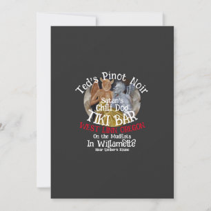 Invitación Bar de perritos calientes Tiki de Pinot Noir de Te