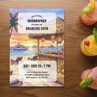 Bar de Playa Sundowner Fiesta de Yate al Atardecer