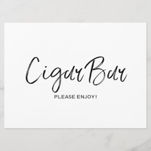 Invitación "Bar de puros" Letrero de Boda   Letra a Mano con 