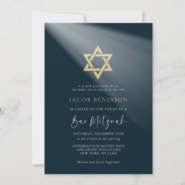 Invitación Bar elegante moderno Mitzvah (Anverso)