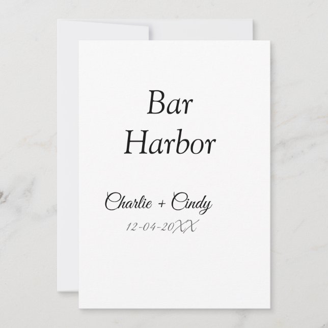 Invitación Bar Harbour soltería boda de novias (Anverso)