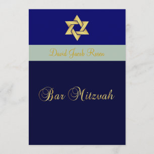 Invitación Bar Mitzvah/azul claro + oscuro/personaliza tu col
