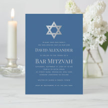 Bar Mitzvah Azul Clásico Falso Estrella de David d