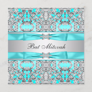 Invitación Bar Mitzvah Azul Turquesa