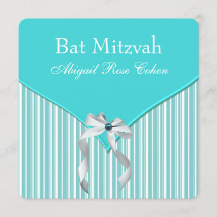 Invitación Bar Mitzvah Azul Turquesa
