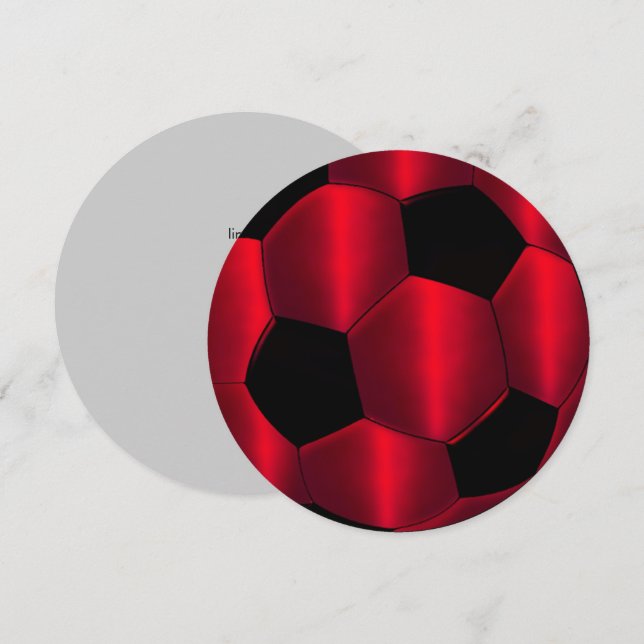 Invitación Bar Mitzvah Banda de fútbol rojo y negro (Anverso / Reverso)