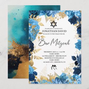 Invitación Bar Mitzvah\Bat Mitzvah,Cumpleaños,Estrella dorada