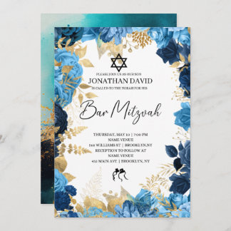 Invitación Bar Mitzvah\Bat Mitzvah,Cumpleaños,Estrella dorada