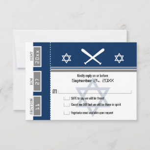 Invitación Bar Mitzvah Béisbol Ticket RSVP