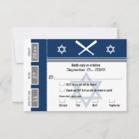 Bar Mitzvah Béisbol Ticket RSVP con opción de comi