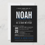 Invitación BAR MITZVAH bloque moderno negrita real azul negro<br><div class="desc">por kat massard >> WWW.SIMPLYSWEETPAPERIE.COM <<< - - - - - - - - - - - - - - - - - - CONTACTE CONMIGO para ayudar a equilibrar tu tipo a la perfección Amar el diseño, pero me gustaría ver algunos cambios - otro esquema de color, producto, añadir...</div>